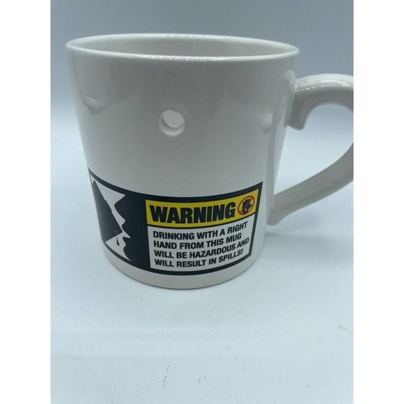 Official Left Handers Cup Mug w/ Dribble Hole Big Mouth Toys Gag Gift Present - Picture 3 of 5